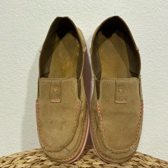 Ariat cruise leather suede slip on tan pink women’s 9 - Picture 7 of 8